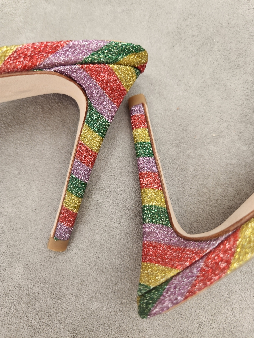 Antonio Melani The Nat Note Dress Mules 9.5 Rainbow Striped Julieta Bow New $180 - Picture 12 of 17